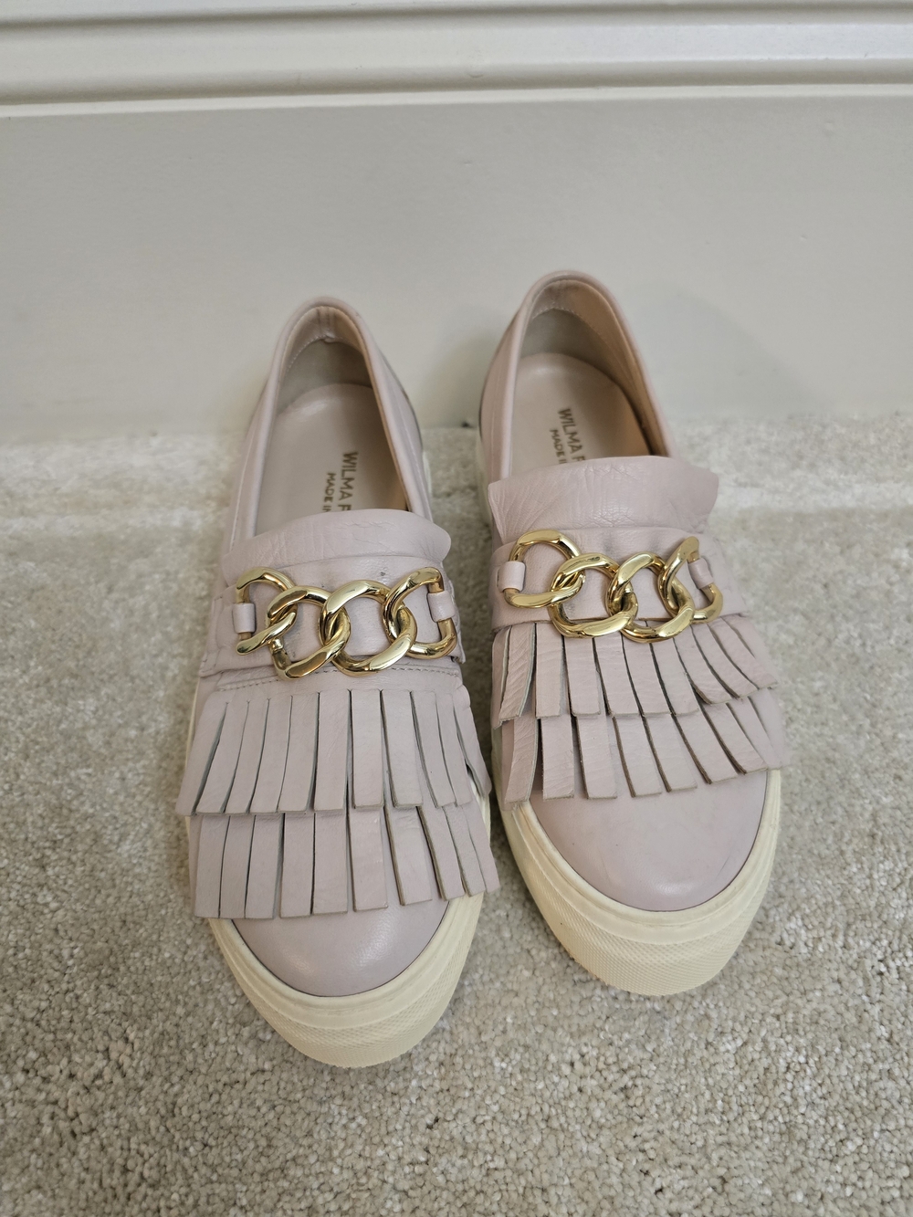 Wilma Firenze Chain Slip-On Loafers in Blush Pink Size 36 Eu